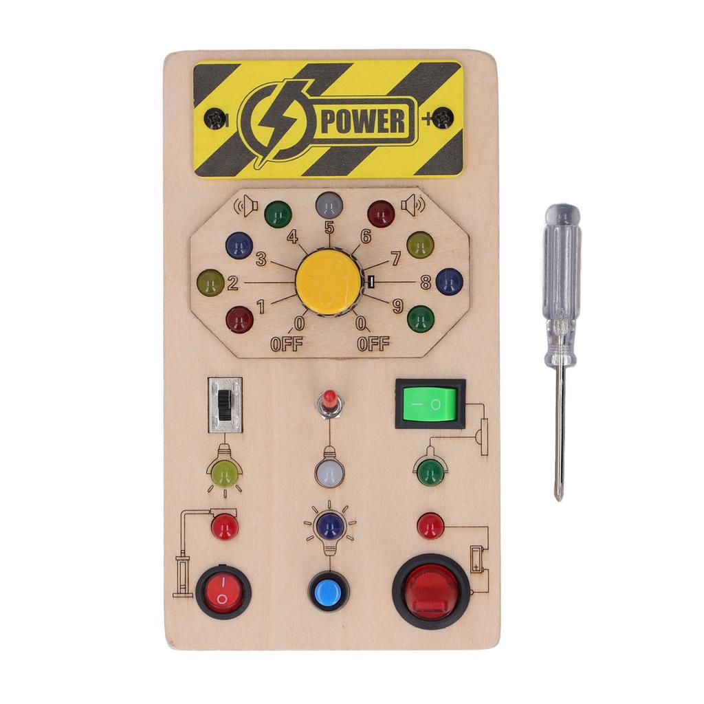 Wooden Board with LED Light Switches Voice Broadcast Hand Eye Coordination Sensory Toys Light