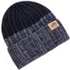 Unisex Winter Warm Hats Plush Fur Lined Beanie Cap For Man Woman Color Blocking Winter Knitted Hat