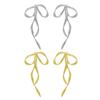 Fashionable Bow Shaped Ear Pendant Vintage Bowknot Earrings Simple Line Charm Dangle Eardrop Metal Jewelry for Women