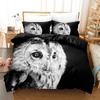 Owl Duvet Cover Set Queen Size Cute Cartoon Magic Owl Bedding Set Owl Comforter Cover for Boy Girls Cute Animal Bedspread Cover