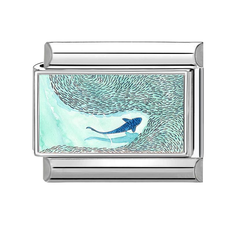 Fashion Blue Ocean Series Star Butterfly Whale Ship Italian Charm Links Fit 9mm Stainless Steel Bracelet Women DIY Making Gifts