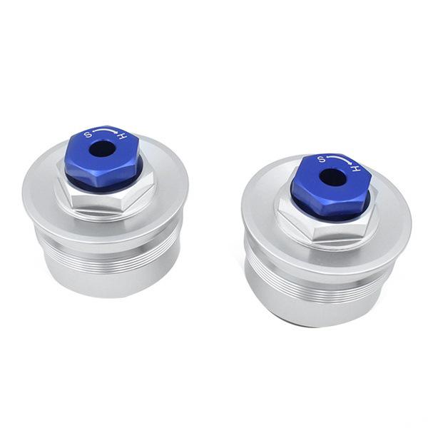 

Silver & Blue Metal Front Shock Absorber Screw Pair for Suzuki Motorcycles None