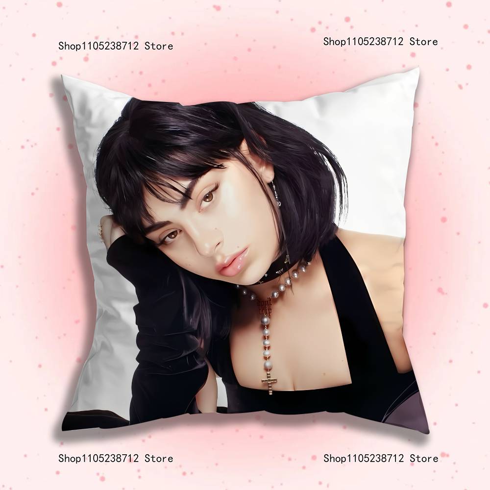 Singer C-Charlis Xcx B-Brat Pillow Case Cute Cartoon Anime Peripheralsbedroom Sofa Decorative Cushion Cover Soft Cushion Cover