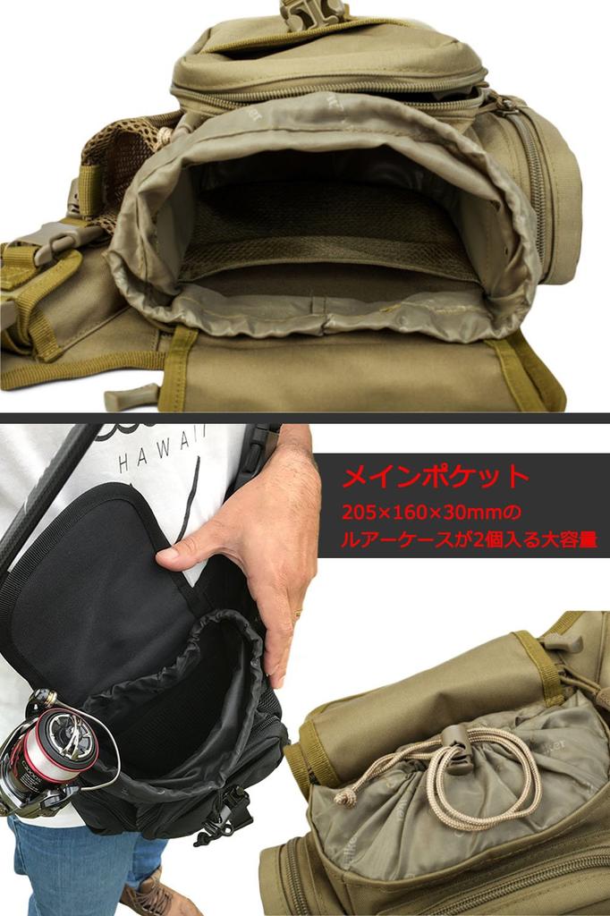 (SCGEHA) Fishing Bag, Lure Bag, Multi-functional Shoulder Bag (Black)