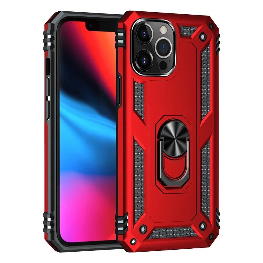 

Shockproof Armor Bumper Case For For Iphone 15 16 14 13 12 11 Pro MAX Plus XR XS Max X 7 8 Finger Holder Magnetic Metal Ring Cover For iPhone 7 8