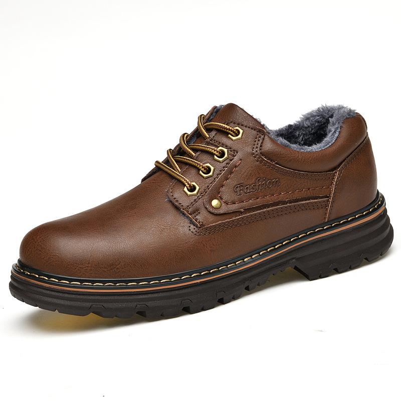 

2025 spring and autumn men s shoes leather big head leather shoes outdoor casual shoes soft-soled tooling shoes non-slip thick-soled Martin boots 45