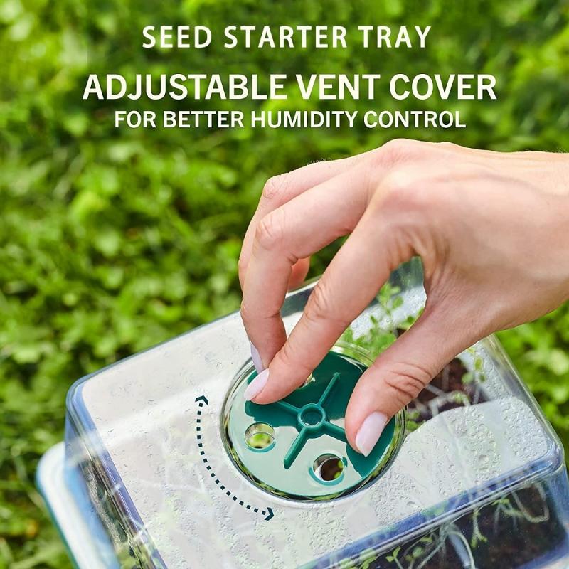 4/5/6 Pack Full Spectrum LED Grow Light with Seedling Tray Plant Seed Starter Trays Greenhouse Growing Lamp Hole 12 Cell Per Tray