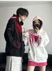 American Spider Embroidered Zip-Up Hoodie Men Women Oversize Hooded Sweatshirt Fall Couple Jacket