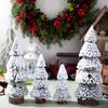 Haobei Cedar Mini Christmas Tree Ornament - Tabletop Christmas Scene Decoration
