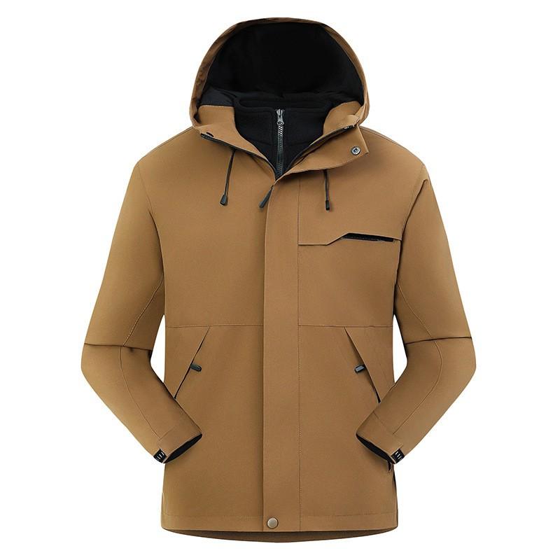 Unisex 3-in-1 Waterproof Windproof Outdoor Jacket With Removable Fleece Liner Hiking Climbing Fall Winter