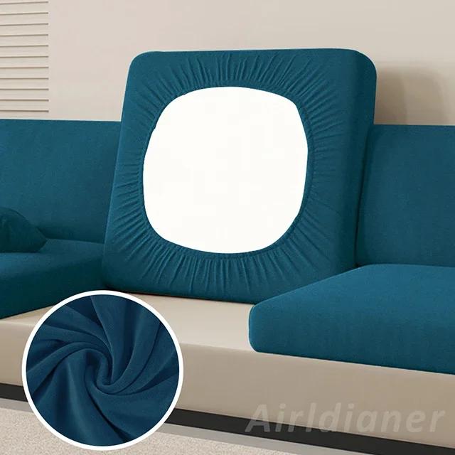 Anti-Dirt Velvet Sofa Cushion Slipcover Elastic Chair Seat Protector For Pets And Furniture Sofa Cover Living Room Bedroom Decor