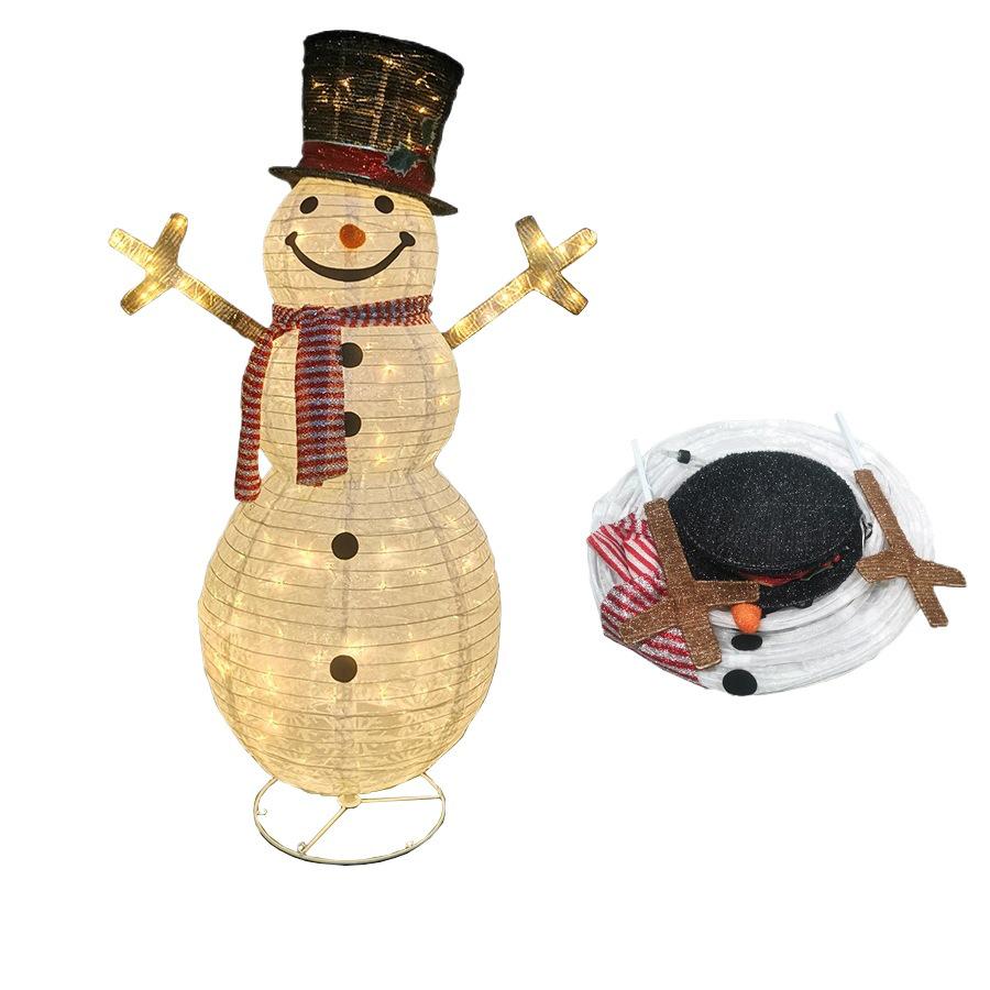 Solar Christmas Snowman and Santa String Lights for Courtyard, Villa, Garden, and Mall Holiday Decor.