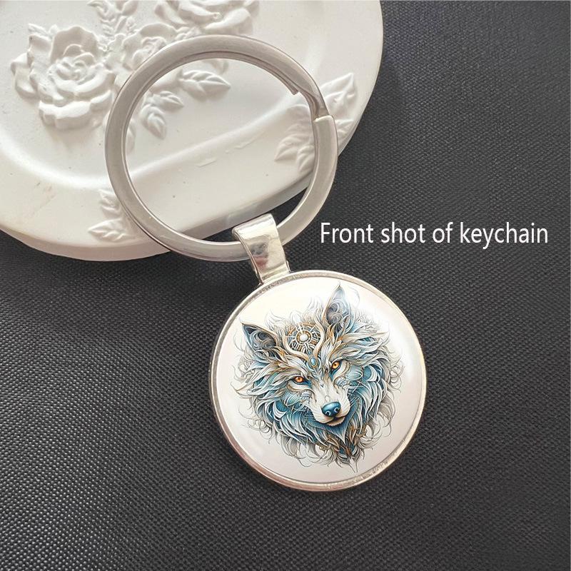 Wolf Wildlife Park Time Gem Keychain & Car Pendant