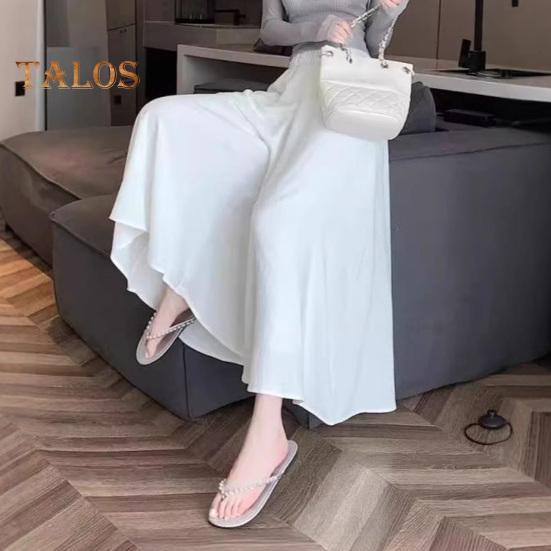 Damen Freizeithose, elastisch, hohe Taille, einfarbig, übergroß, weites Bein, Rock, Urlaub, Arbeit, Schule, Sommerhose