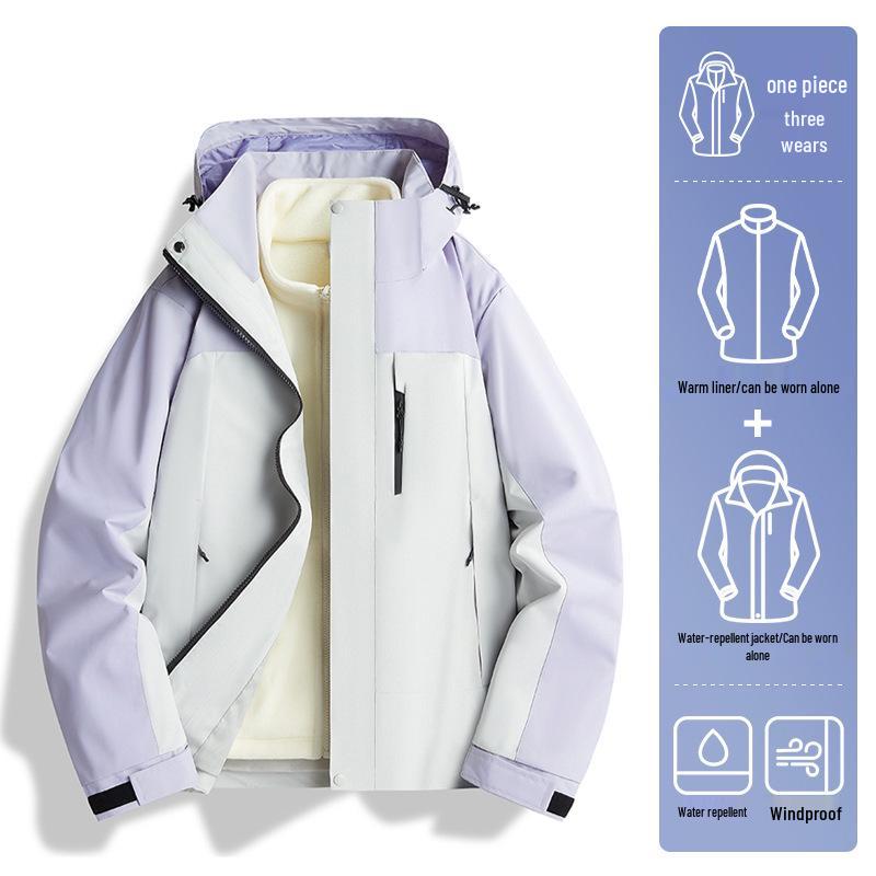 2024 Unisex Outdoor Windproof & Waterproof Jacket with Detachable Liner for Travel, Hiking, & Mountaineering