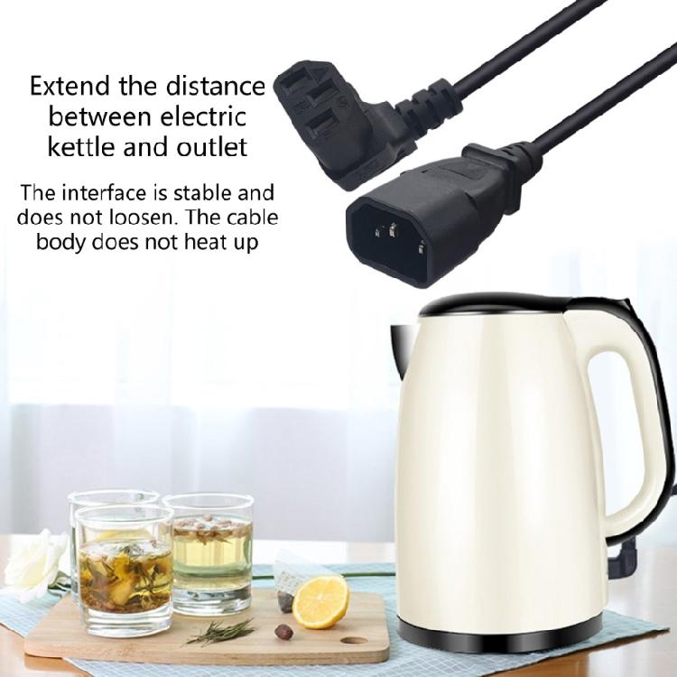 IEC320 C14 to IEC320 C13 Power Cord Male to Female Right Angled Extension Line