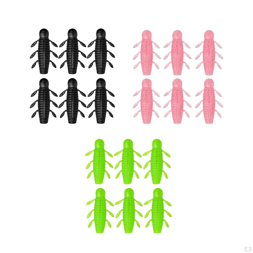 6 Stück Weiche Angelköder Künstlich Leicht Lebensecht Zubehör Maden Köder