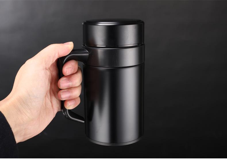 304 Stainless Steel Double-Layer Thermal Tea Cup with Infuser, Free Logo Engraving