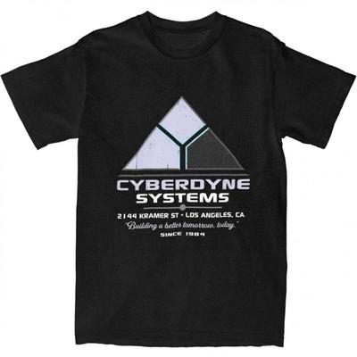 Herren Cyberdyne Systems Logo T-Shirt Terminator-inspiriertes Slogan-Design 100% Baumwolle Y2K Retro-Futuristisch Lässig Streetwear