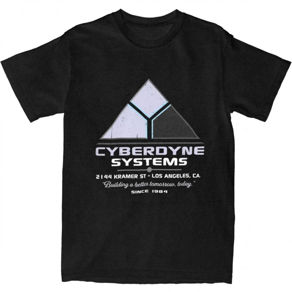 Men s Cyberdyne Systems Logo T-Shirt Terminator-Inspired Tagline Design 100% Cotton Y2K Retro-Futuristic Casual Streetwear S разноцветный