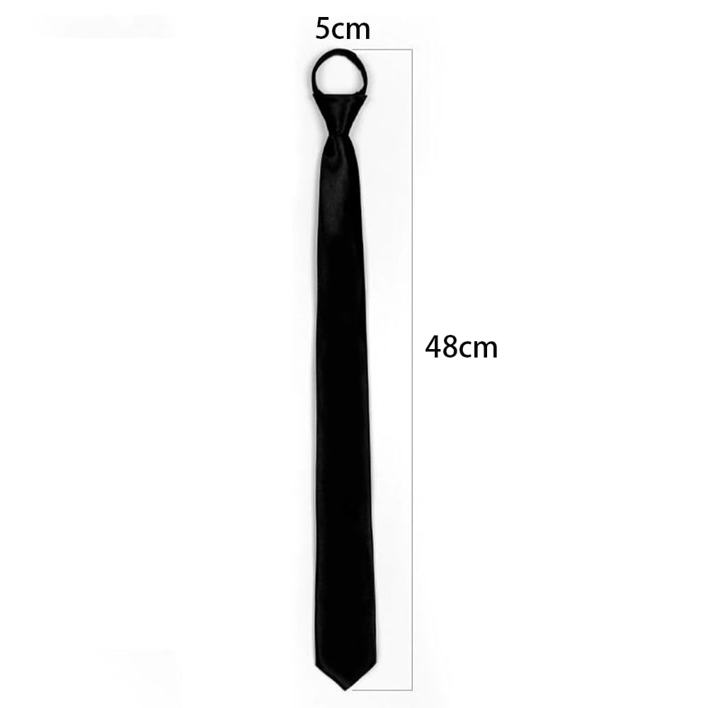 [QIKEJI] Black Tie for Funerals, Formal Wear, Etc. Perfect for Funerals, Weddings, Job Interviews, and Other Formal Occasions. Easy To Put On and