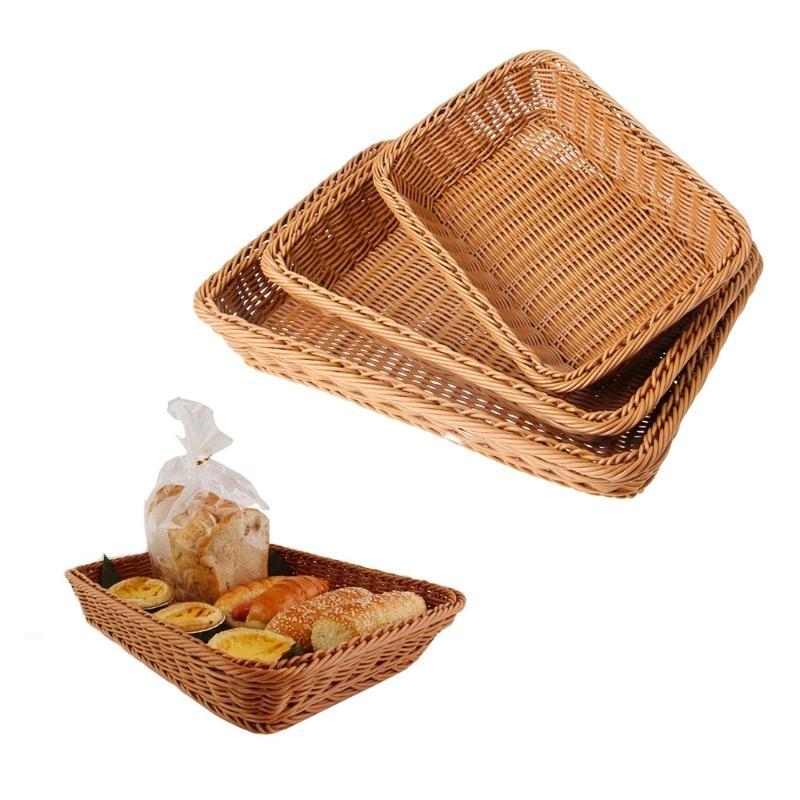 Home Square Artificial Rattan Harden Storage Basket Fruit Bins