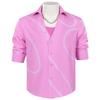 K-Pop Demon Hunter Jinu Cosplay Costume Shaka Boys Devil Boy Group Anime Pink Shirt with Sleeveless Undershirt