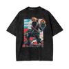 Bakugou Katsuki My Hero Academia Kleidung Herren Damen Anime T-Shirts Retro Gewaschenes T-Shirt Lässiges Baumwoll-T-Shirt Harajuku Männliches T-Shirt