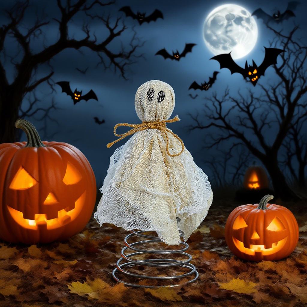 Halloween Miniature Tree Topper Spooky Halloween Tree Ornaments Christmas Ornaments For Home Party Supplies