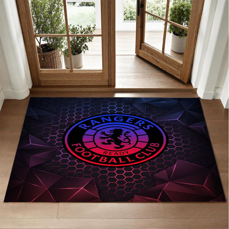 Rangers FC Design Crystal Velvet Rug Soft Decorative Mat for Bedroom Entrance