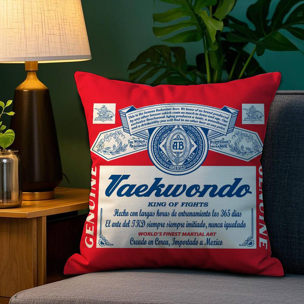 B-Budweiser B-Budvar Tschechischer Kissenbezug Sofa Wohnzimmer Schlafzimmer Beidseitiger Druck Quadratisches Kissen Nickerchenkissen Kissenbezug