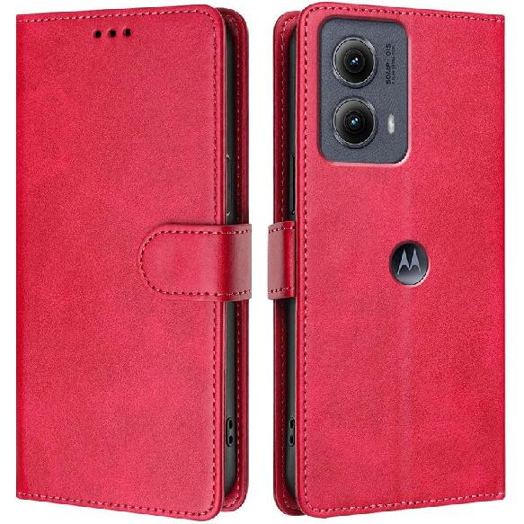 

Wallet Case for Motorola Moto Edge 2024 5G, [RFID Blocking] 3 Card Holder Stand [Shockproof TPU Interior Case] PU Leather Magnetic Protective Flip троянди рожеві кольору