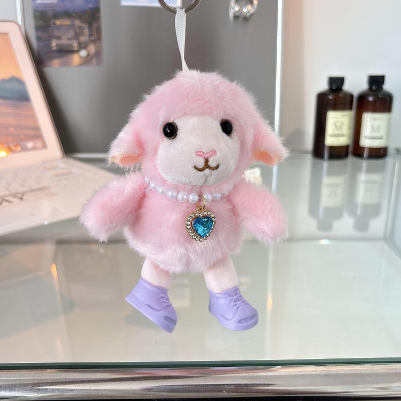 Cute Fluffy Lamb Plush Keychain With Boots Keyring Lovely Sheep Doll Keyring Bag Pendant Decoration For 2027 New Year Gifts