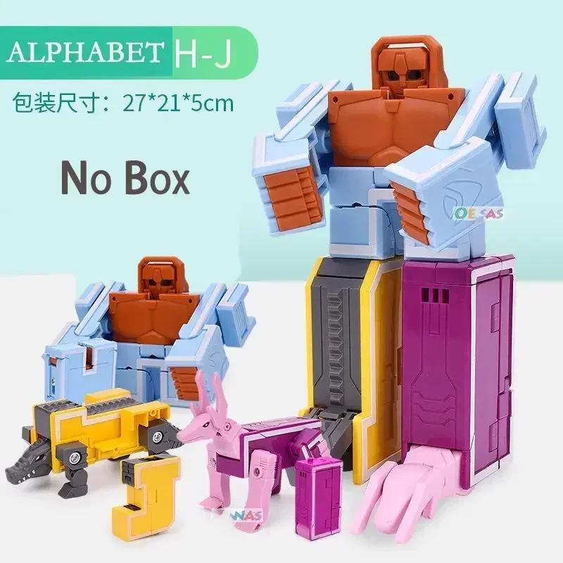 26 letras A-Z Alfabeto Animal Dinossauro Guerreiro Figuras de Ação de Deformação Robô de Transformação Brinquedos Para Crianças Presente Brinquedos
