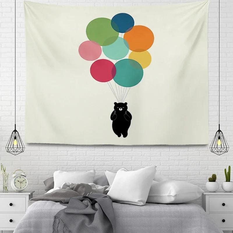 

Красочный мультяшный декоративный гобелен с животными, домашний декор для стен, гостиной, офиса, гобелен 100x75cm