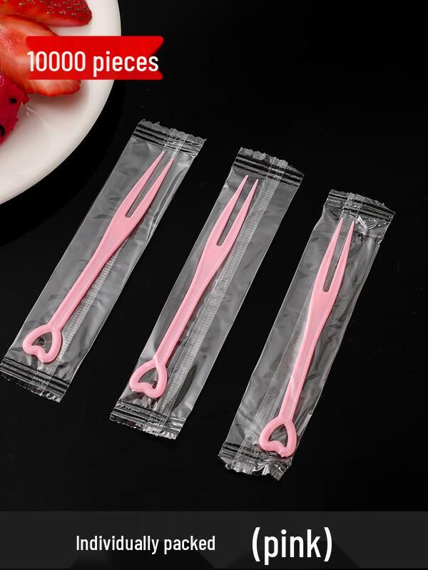 Shixun Individually Wrapped Heart-Shaped Plastic Fruit Forks