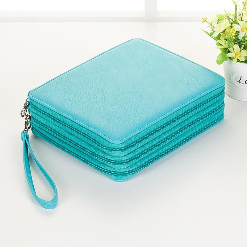 Large Capacity Art Pencil Case With 120/168 Slots PU Leather Handheld Bag Artists Students Sketching Drawing Supplies