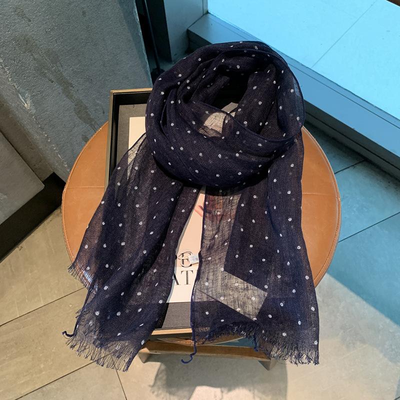 Striped Outer Shawl Linen Thin Long Scarf Comfortable Stacking Decoration Fashion Versatile Silk Scarf Shawl