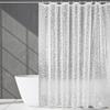 3D Crushed Stone PEVA Shower Curtain Set Waterproof with Plastic Hooks for Bathtub and Shower Stall 5 Sizes