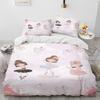 Girls Ballet Dance Duvet Cover Three-Piece Bedding 3D Printed Sheet Quilt Cover Pillowcase