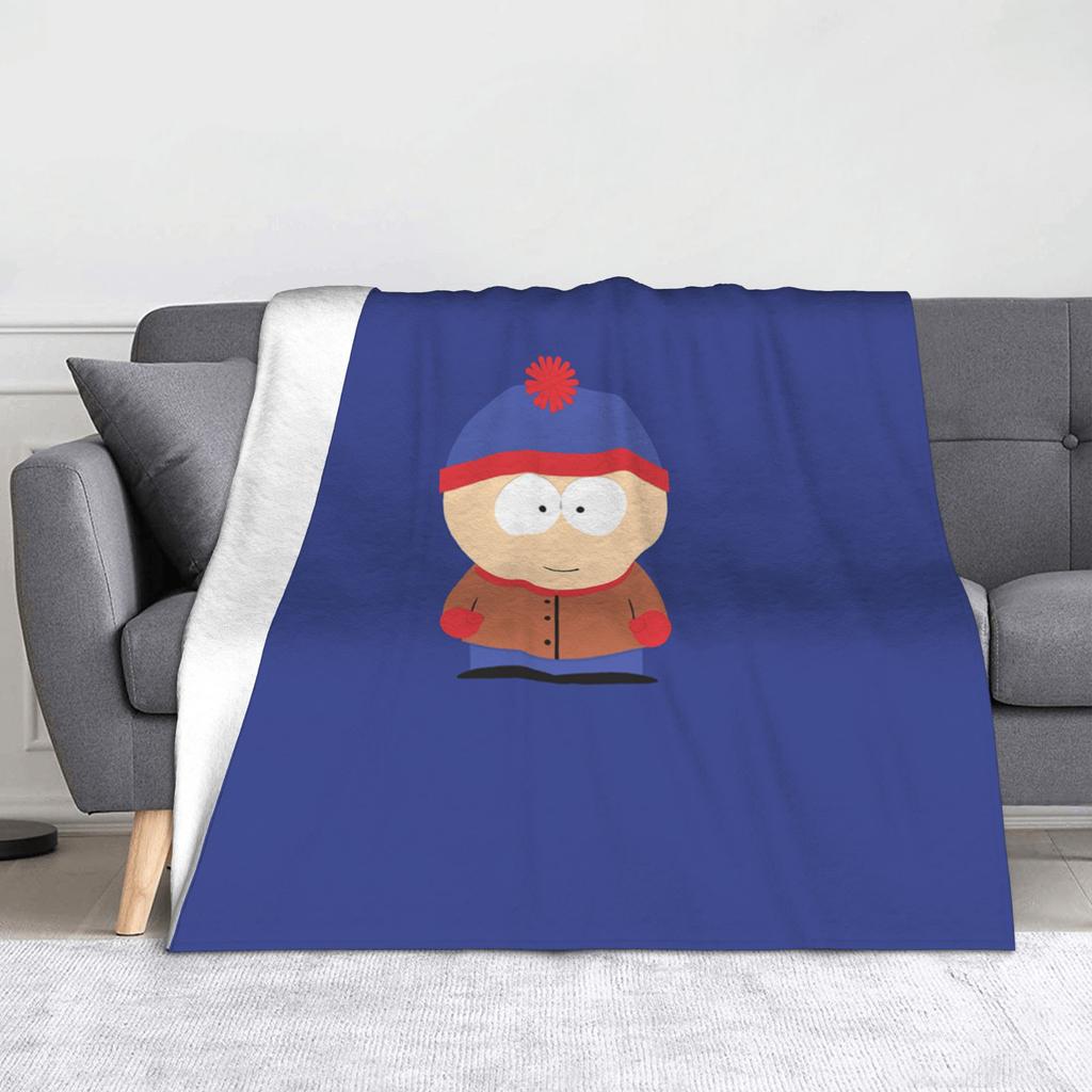 South-Park Cartoon Stan Blanket Flannel Winter Breathable Lightweight Throw Blanket for Home Car Quilt