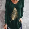 Size Shirt Plus T Print Vintage Cartoon 3d Tees Long Sleeve Loose Top Women Autumn V Neck Tshirts