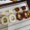 Accessories, Vintage Fashion Simple Amber Resin Earrings, Geometric Oval Pendant Stud Earrings