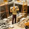 Professional 1:87 Scale Building Site Resin Model with Workers Moving Materials Hobbyist Collectible Model Gift