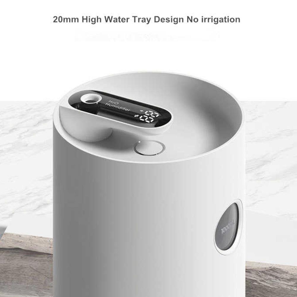 Heim-Luftbefeuchter Tragbar Kabellos USB Aroma Wassernebel Diffusor Akkulaufzeit Anzeige Aromatherapie Humidificador(Weiß)