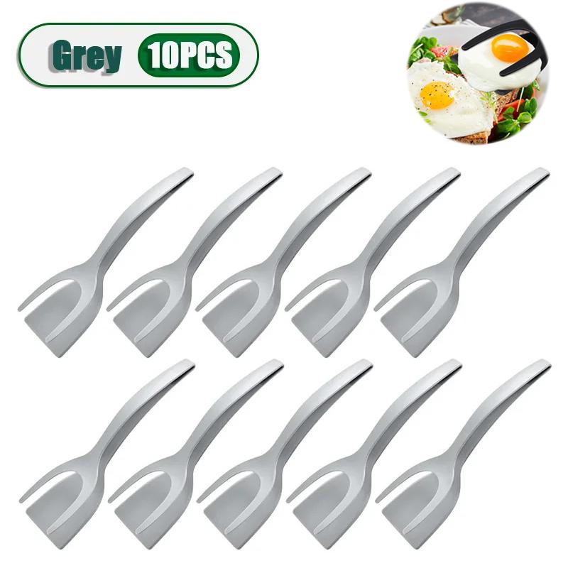2 In 1 Nylon Grip Flip Tongs Egg Spatula Tongs Steak Spatula Tongs Clamp Pancake Fried Turners Kitchen Accessories
