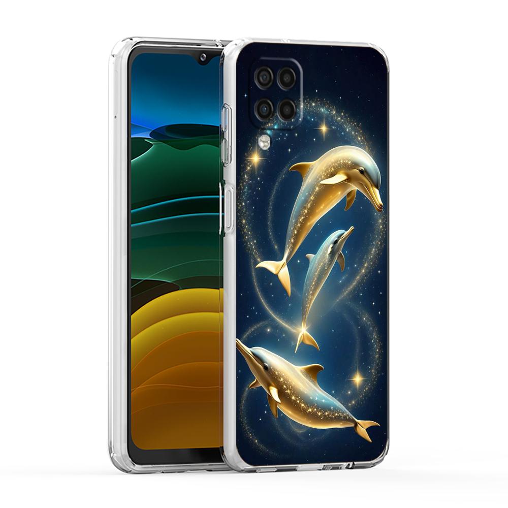 Ozean Tier Delfin TPU Hülle für Samsung Galaxy A25 A23 A22 A52S A52 A55 A72 A51 A71 A41 A31 A13 A11 5G Transparente Handyhülle