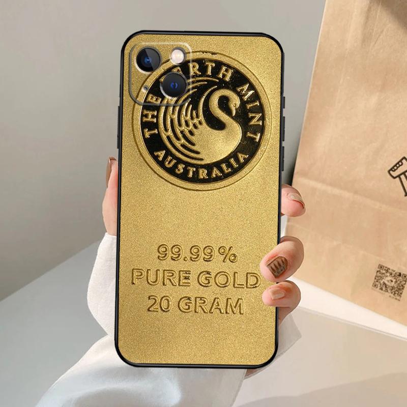 Switzerland Fine Gold Case For iPhone 16 15 14 13 11 12 Pro Max XS X XR Plus Back Cover For iPhone 16 15 14 12 13 Mini