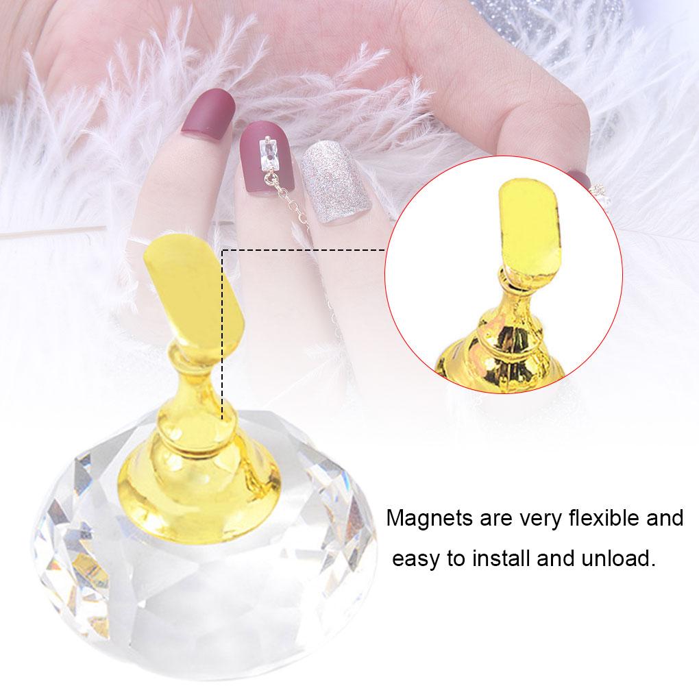 6pcs Tips Stand Holder Alloy Art Rhinestone Display Tip Holder Salon DIY Practice Manicure Tool