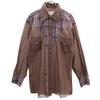 H BAR C 70s Vintage Long Sleeve Western Shirt Brown Men's Used